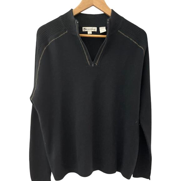 Wilke-Rodriguez Wool Blend Quarter Zip Soft Black Sweater Size Large - Picture 3 of 10